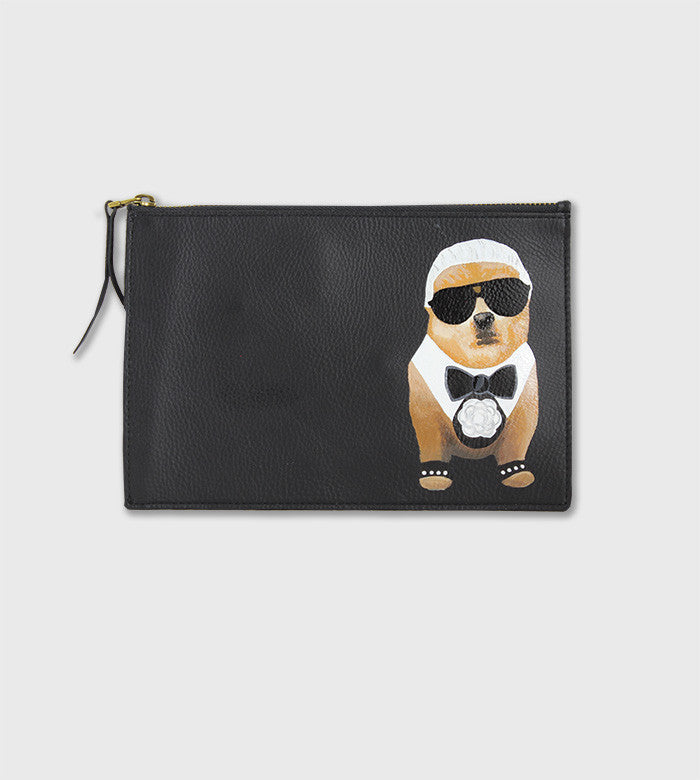 Madewell Leather Pouch / Custom Art
