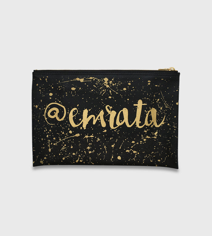 DTLAcustom Black Clutch / Custom Art