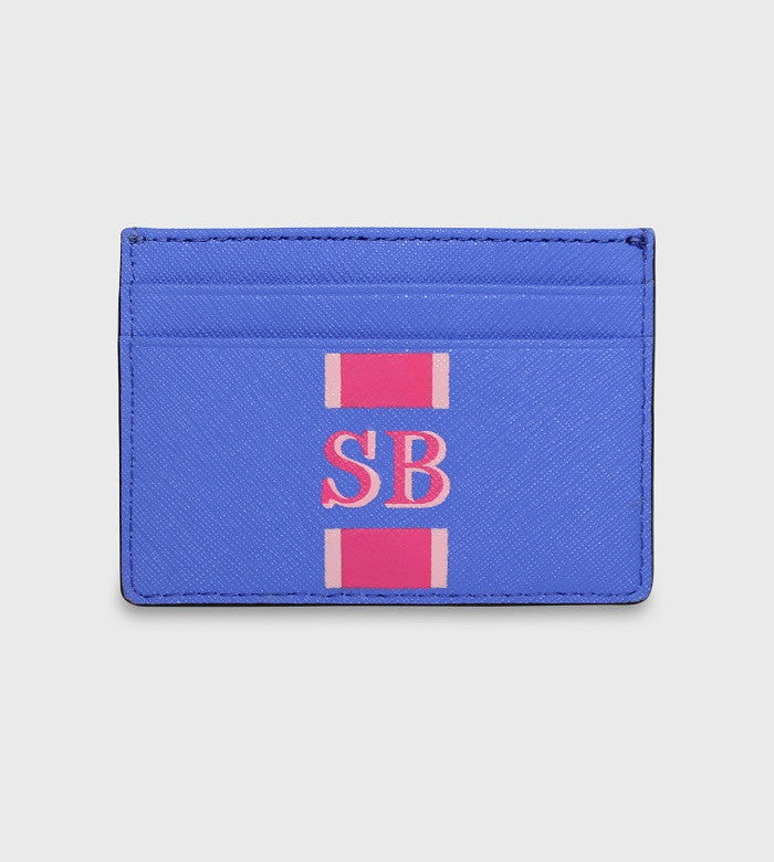 Kate Spade Blue Card Holder / Lettering + Stripes