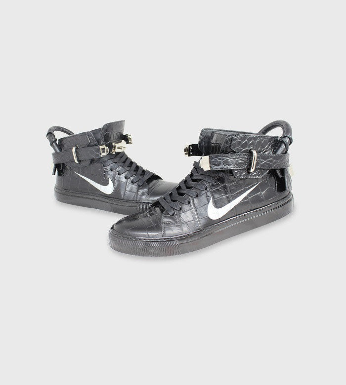 Buscemi Croc-Embossed High-Top Sneaker / Custom Art