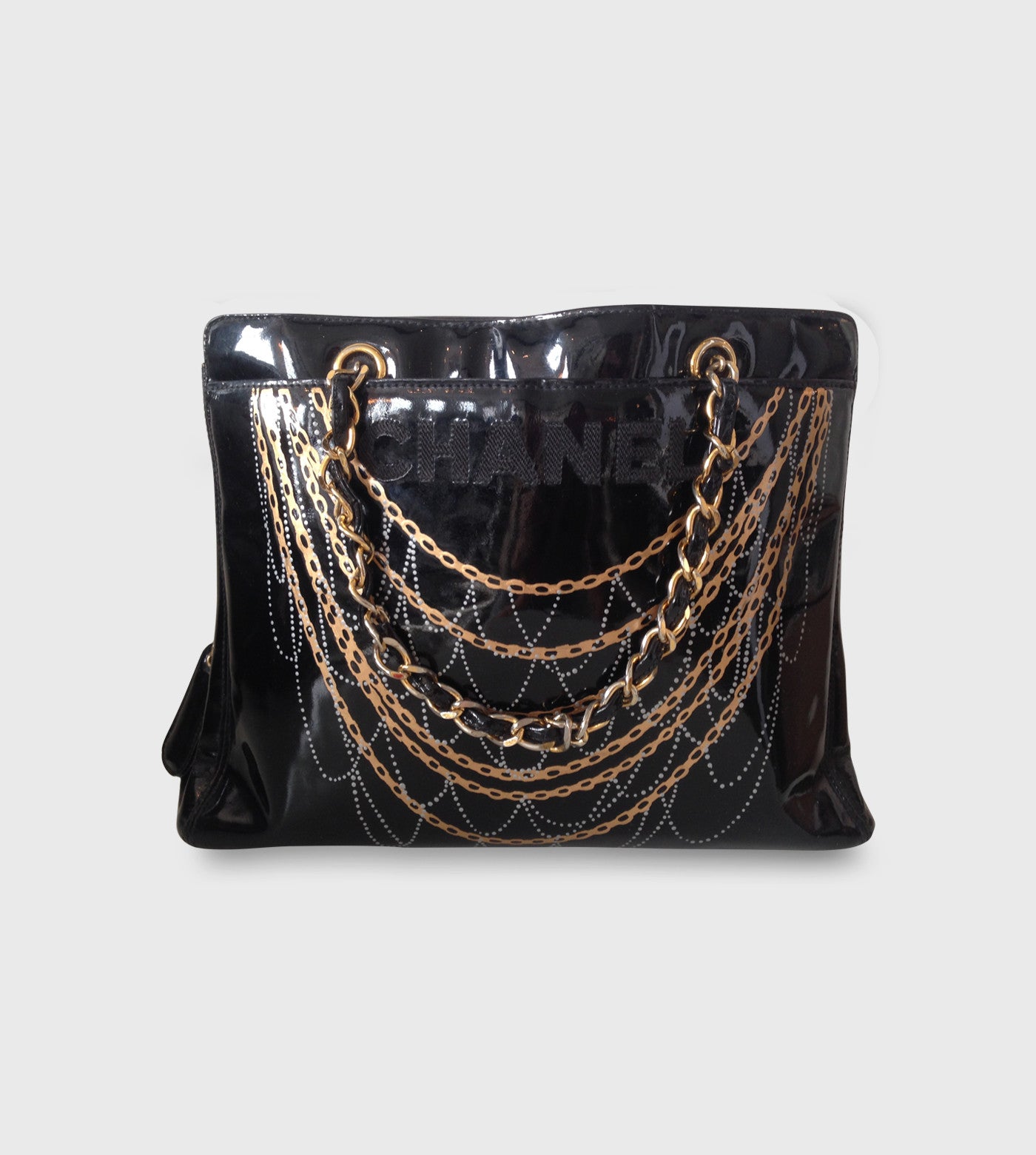 Chanel Patent Leather Tote / Custom Art