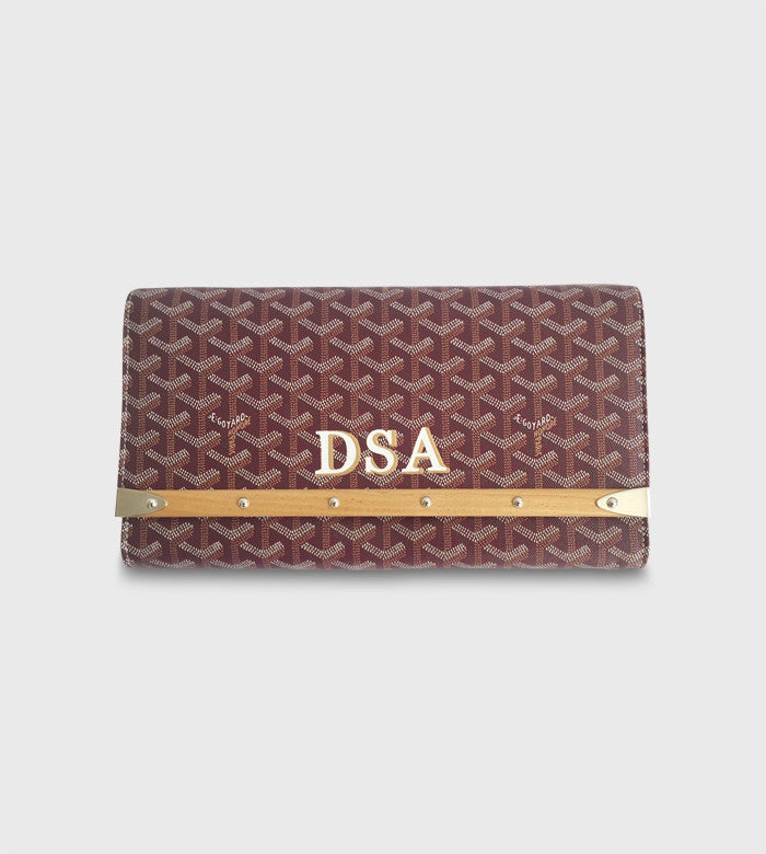 Goyard Pochette Purse Bois Clutch / Two Color Lettering