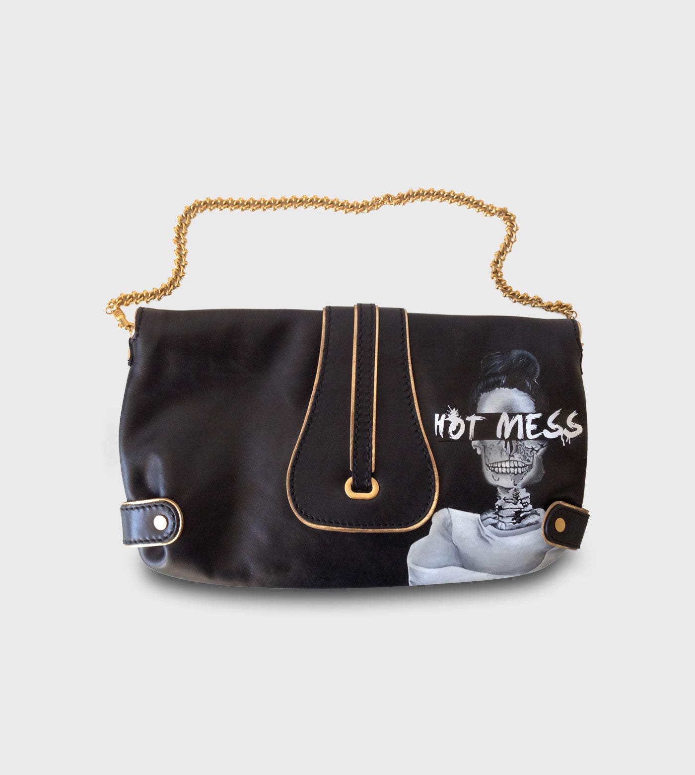 Jimmy Choo Chain Shoulder Bag / Custom Art